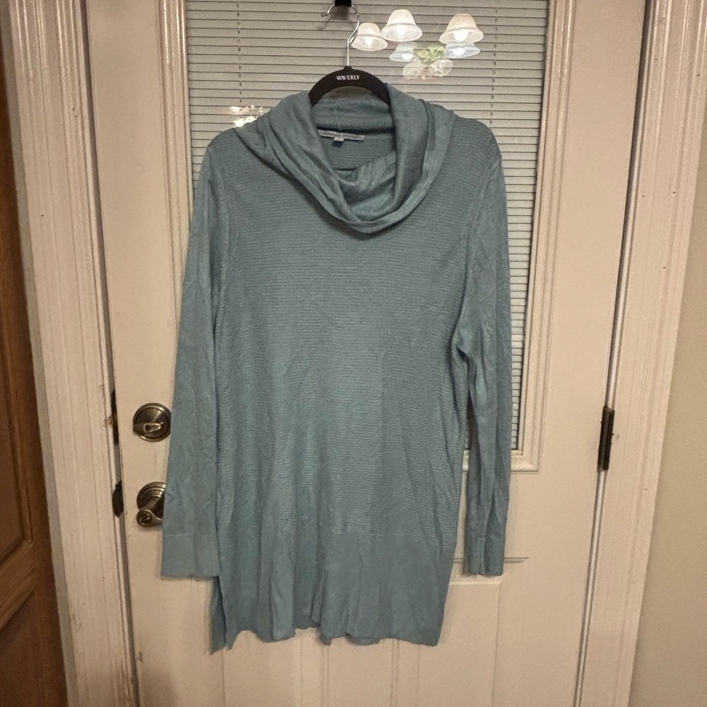 Adrienne Vittadini Light Blue Cowl Neck Sweater